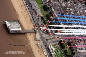 Red Arrows over Cleethorpes Pier