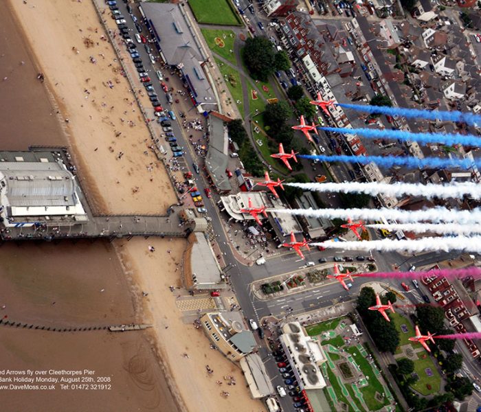 Red Arrows over Cleethorpes Pier